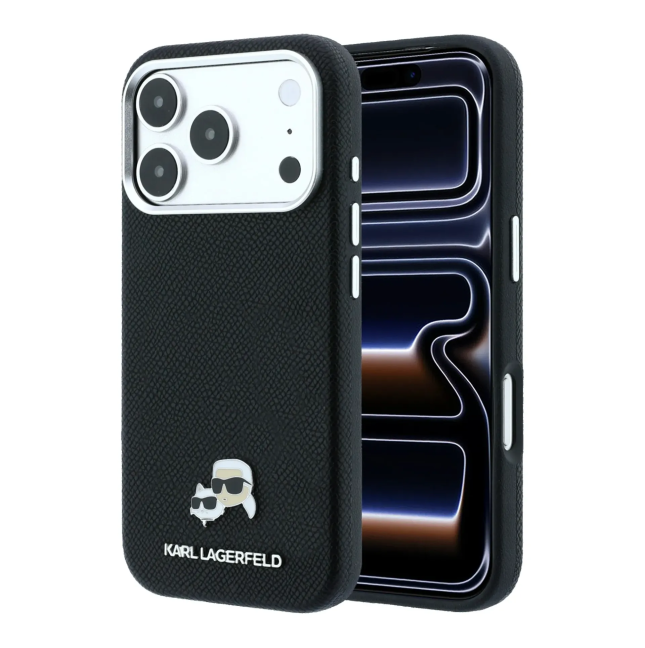 Funda Karl Lagerfeld para iPhone 18 Pro/17 Pro con Magsafe PU granulado (Negro)