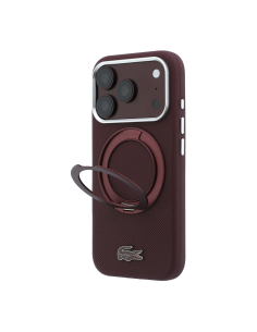 Lacoste case for iPhone 18 Pro/17 Pro with Magsafe stand Petit Pique (Burgundy)