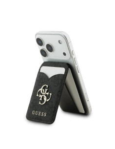 Tarjetero GUESS con Magsafe y espejo interior, con logotipo 4G (Negro)