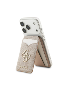 Tarjetero GUESS con Magsafe y espejo interior, con logotipo 4G (Rosa)
