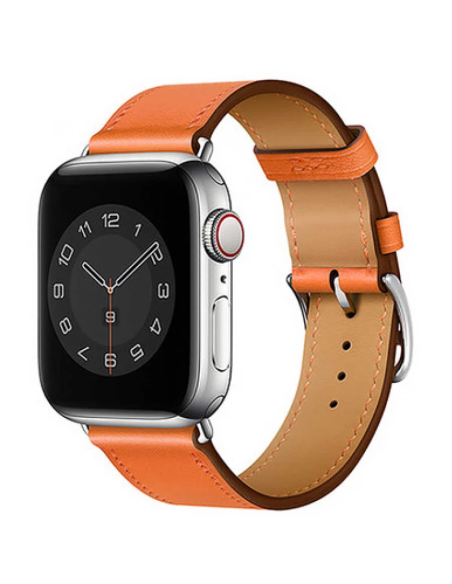 38/40/41mm Correa Naranja Piel Apple Watchf