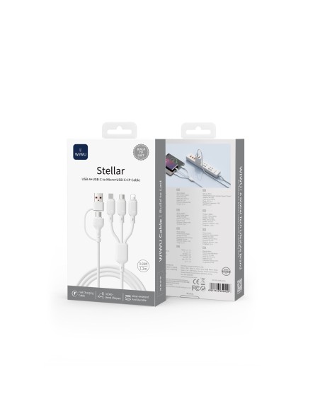 Stellar 2-in-2 USB-A/C to Micro/Lightning Cable, 2.1 A (1.2 m) | WiWU