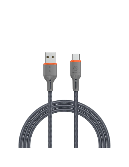 FlameGuard USB-A to USB-C Cable, 2.1 A, Grey (1.2 m) | WiWU