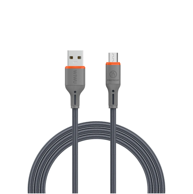 Cable USB-A a Micro USB 2,1 A FlameGuard Gris (1,2 m) | WiWU