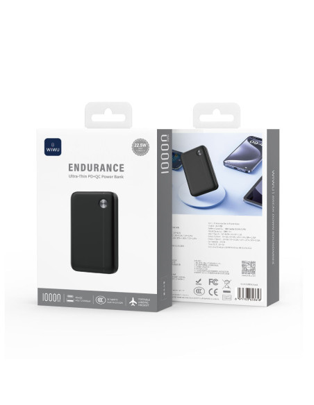 Ultra-thin External Battery with Fast Charging PD + QC 10,000mAH – 22.5W Black