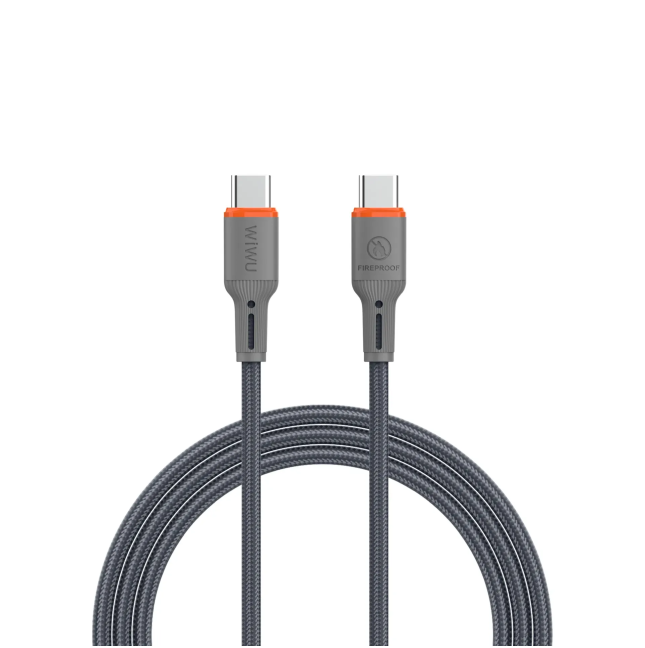 Cable USB-C a USB-C 60 W FlameGuard Gris (1,2 m) | WiWU