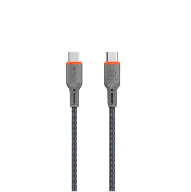 Cable USB-C a USB-C 60 W FlameGuard Gris (1,2 m) | WiWU