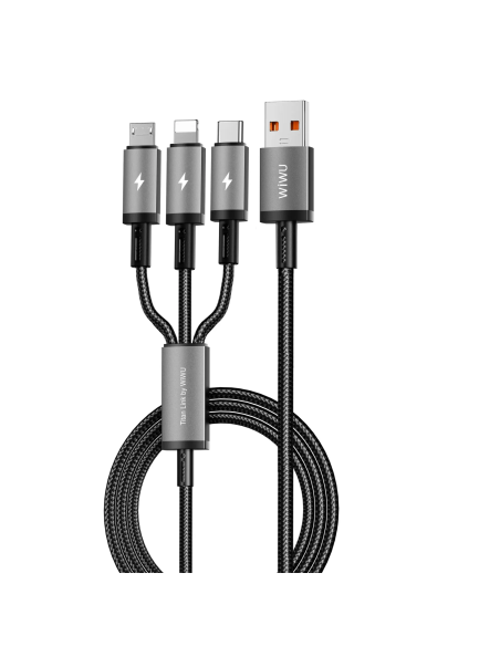 Titanlink 3-in-1 USB-A to C/Micro/Lightning Cable, 66 W (1.2 m) | WiWU