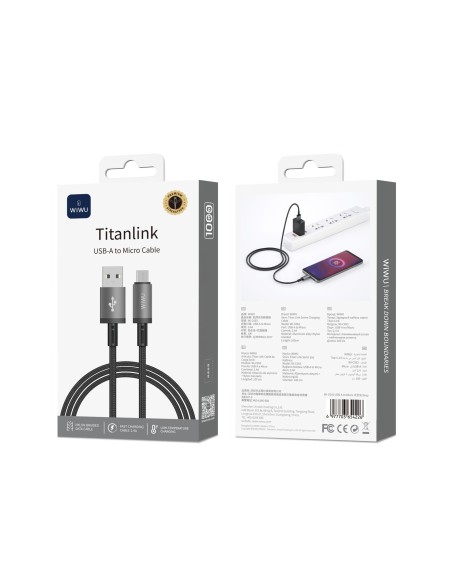 Titanlink 2.4 A USB-A to Micro USB Fast Charging Cable (1 m) | WiWU