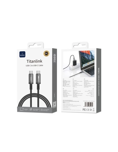Cable USB-C a USB-C 240 W Titanlink Carga Rápida (1,5 m) | WiWU