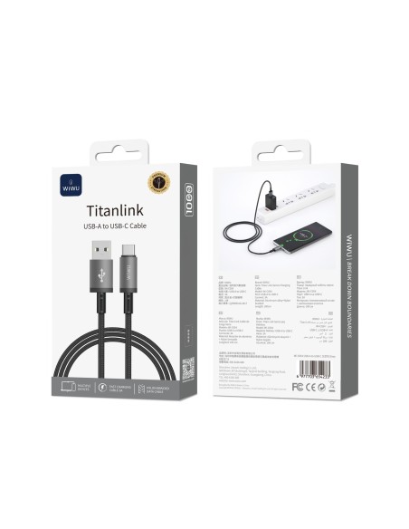 Titanlink 3 A USB-A to USB-C Fast Charging Cable (1 m) | WiWU