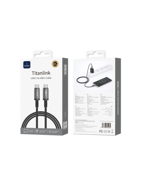 Cable USB-C a USB-C 60 W Titanlink Carga Rápida (1 m) | WiWU