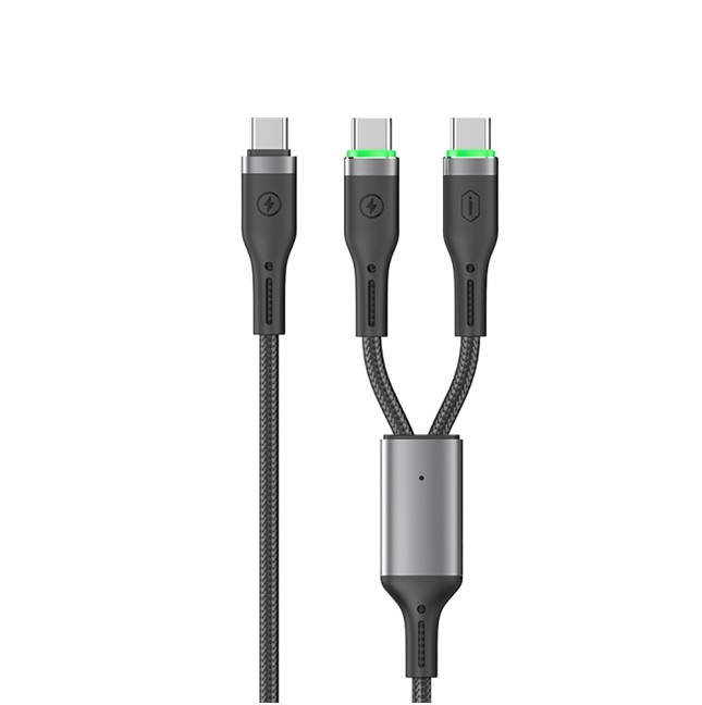 Oringlink 100 W Dual USB-C to 2x USB-C Cable (1 m) | WiWU