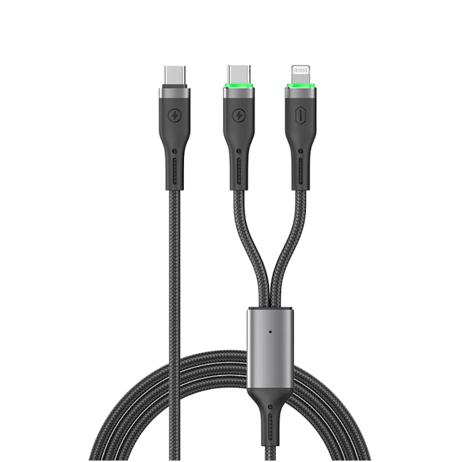 Oringlink 100 W Dual USB-C to C/Lightning Cable (1 m) | WiWU