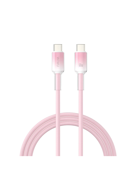 Cable USB-C a USB-C 60 W Silicona Neolink Rosa (1 m) | WiWU