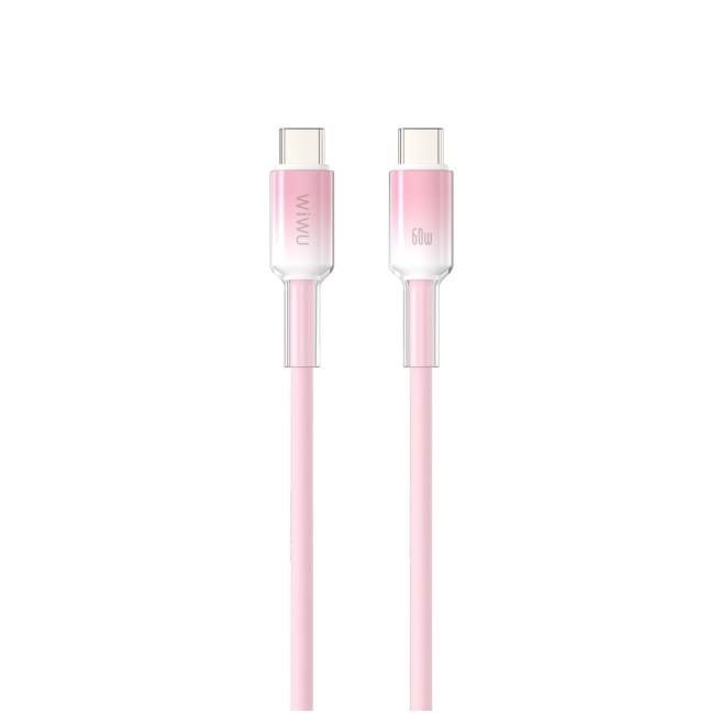 Cable USB-C a USB-C 60 W Silicona Neolink Rosa (1 m) | WiWU