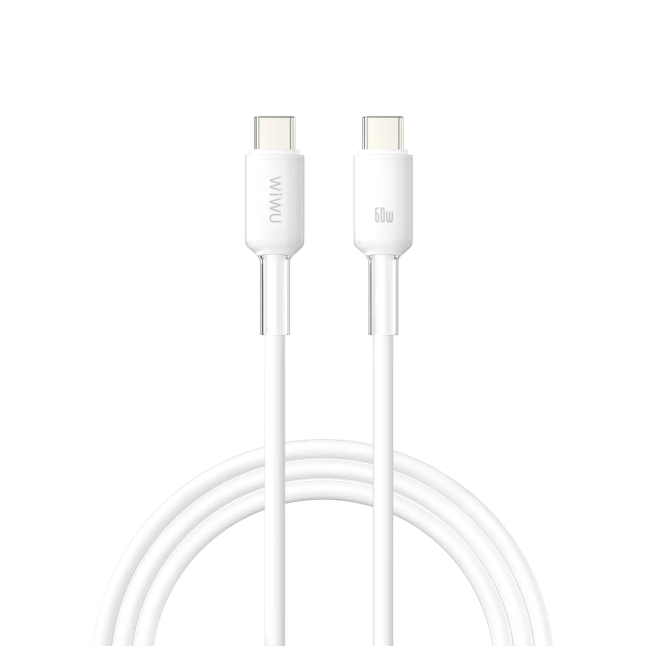 Cable USB-C a USB-C 60 W Silicona Neolink Blanco (2 m) | WiWU