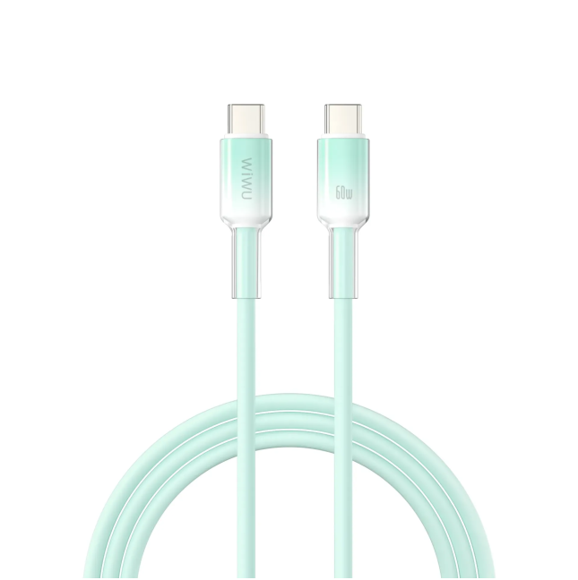 Cable USB-C a USB-C 60 W Silicona Neolink Menta (1 m) | WiWU