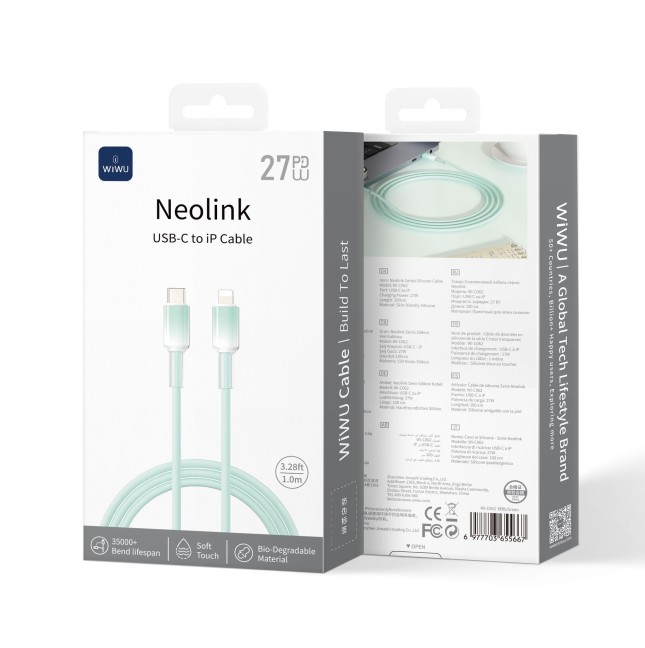 Cable USB-C a Lightning 27 W Neolink Menta (1 m) | WiWU
