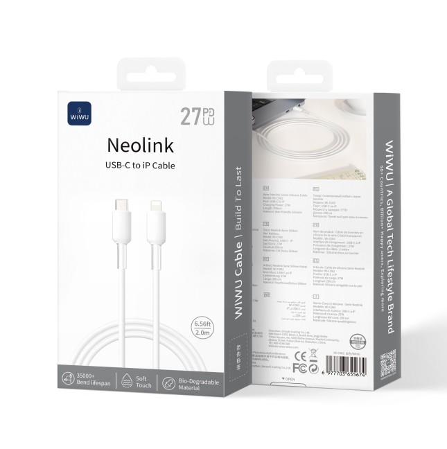 Cable USB-C a Lightning 27 W Neolink Blanco (2 m) | WiWU