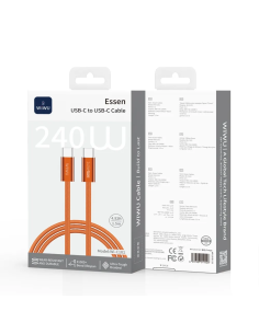 Cable USB-C a USB-C 240 W Nylon Trenzado Essen Naranja (1,5 m)