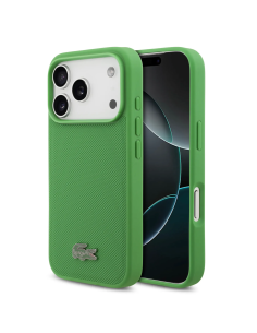 Funda Lacoste para iPhone 18 Pro/17 Pro con Magsafe Petit Piqué (Verde botella)