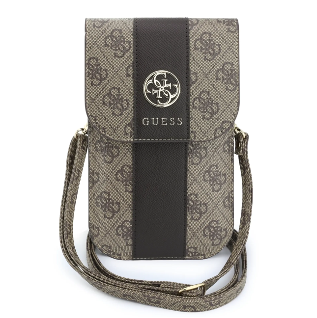 GUESS Crossbody Bag with Central Band and Round 4G Logo (Brown)