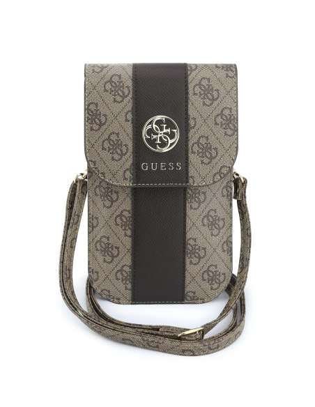 Bolso cruzado GUESS con banda central 4G (Marrón)