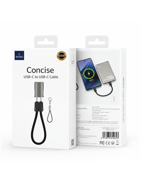 Cable USB-C a USB-C 60 W Concise Corto (15 cm) | WiWU B2B