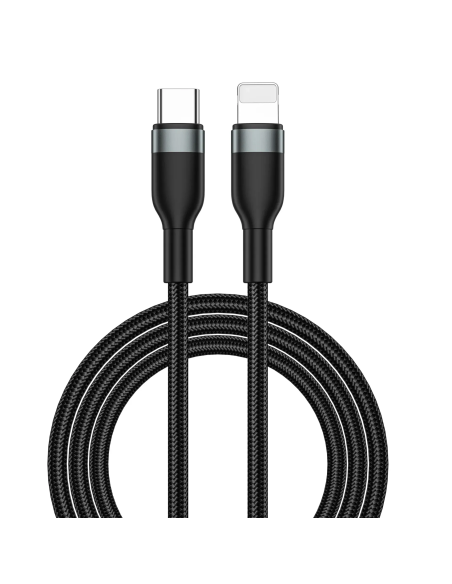 Cable USB-C a Lightning 30 W Consise Negro Carga Rápida (2 m) | WiWU