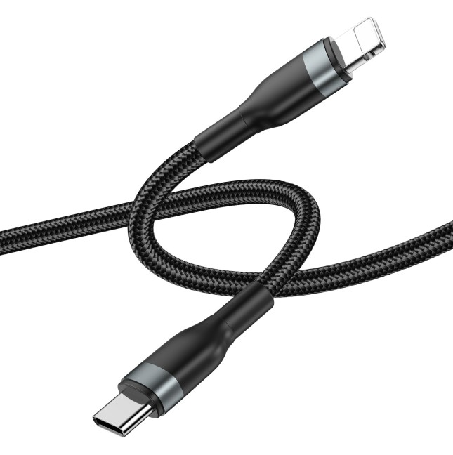 Cable USB-C a Lightning 30 W Consise Negro Carga Rápida (2 m) | WiWU