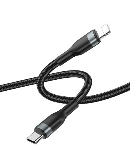 Cable USB-C a Lightning 30 W Consise Negro Carga Rápida (2 m) | WiWU