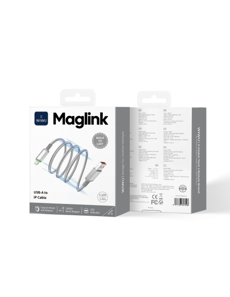 Cable USB-A a Lightning 2,4 A Maglink Magnético (1 m) | WiWU