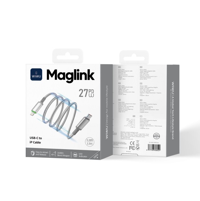 Cable USB-C a Lightning 27 W Maglink Magnético (1 m) | WiWU