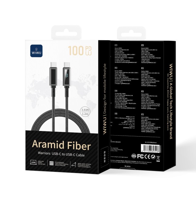 Cable USB-C a USB-C 100 W Warriors (1,2 m)