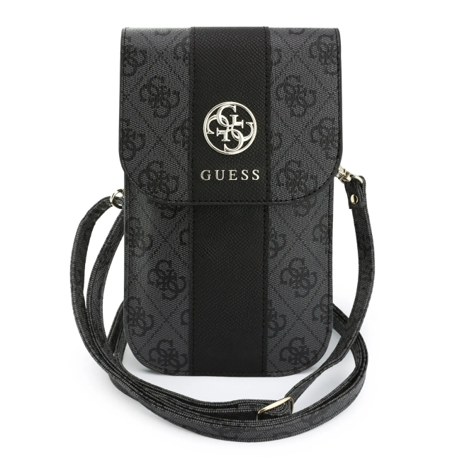 GUESS Crossbody Bag with Central Band and Round 4G Logo (Black)