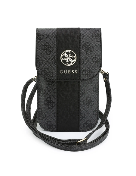 Bolso cruzado GUESS con banda central 4G (Negro)