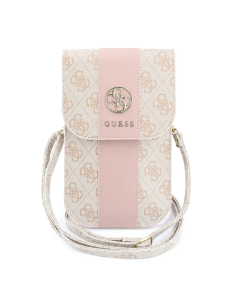 GUESS Crossbody Bag with Central Band and Round 4G Logo (Pink)