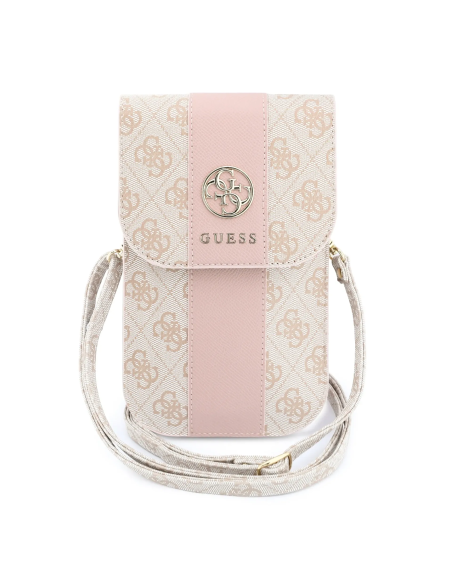 GUESS Crossbody Bag with Central Band and Round 4G Logo (Pink)