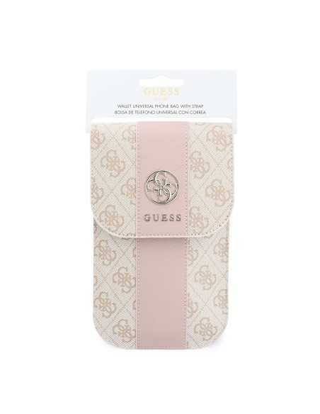Bolso cruzado GUESS con banda central 4G (Rosa)