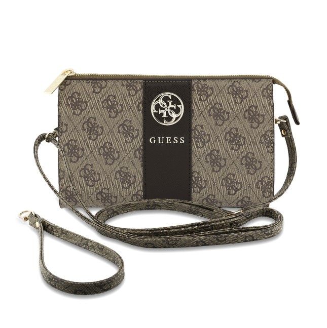 GUESS Handbag with Central Band and Round 4G Logo (Brown)