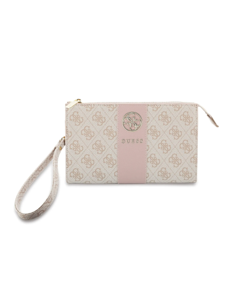 Bolso de mano GUESS con banda central 4G (Rosa)