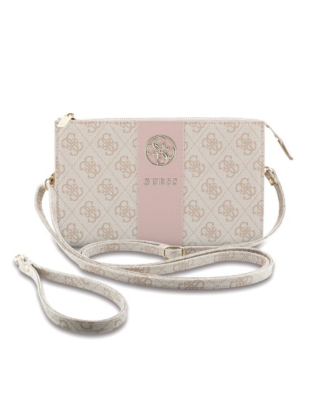 Bolso de mano GUESS con banda central 4G (Rosa)