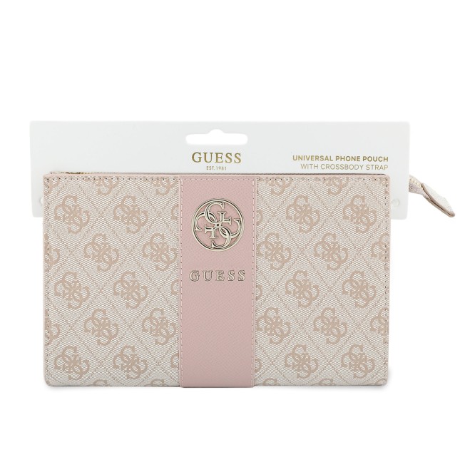 Bolso de mano GUESS con banda central 4G (Rosa)