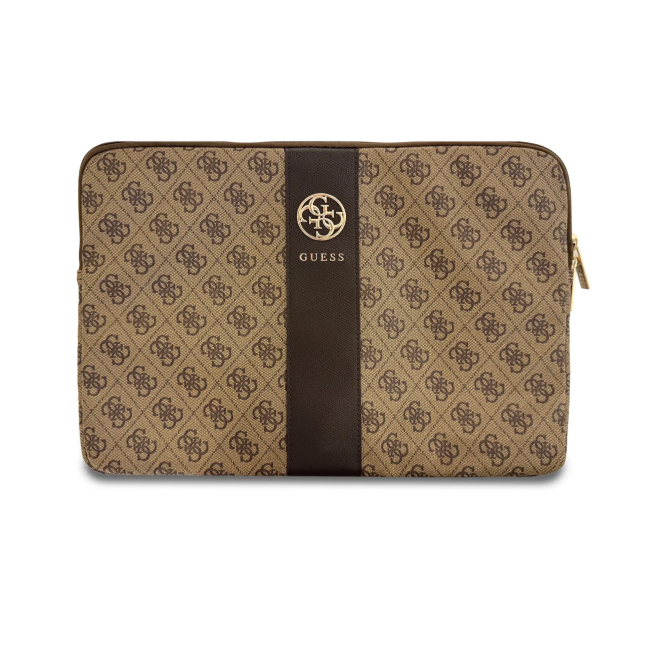 Funda ordenador GUESS 14'' con banda central 4G (Marrón)