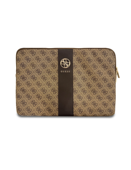 Funda ordenador GUESS 14'' con banda central 4G (Marrón)