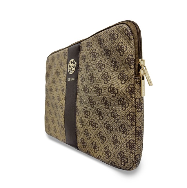 Funda ordenador GUESS 14'' con banda central 4G (Marrón)