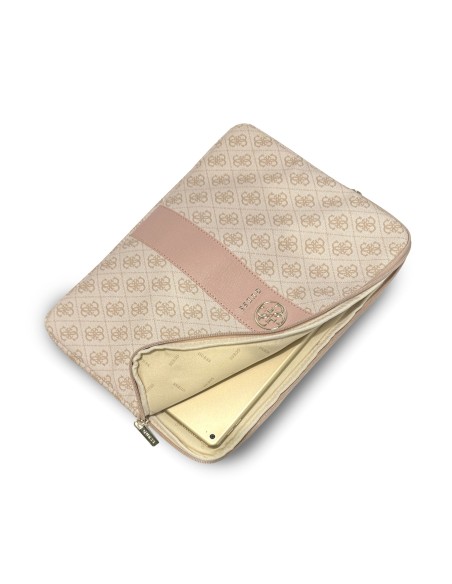 Funda ordenador GUESS 14'' con banda central 4G (Rosa)