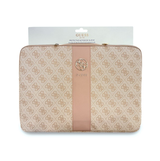 Funda ordenador GUESS 14'' con banda central 4G (Rosa)