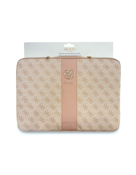 Funda ordenador GUESS 14'' con banda central 4G (Rosa)